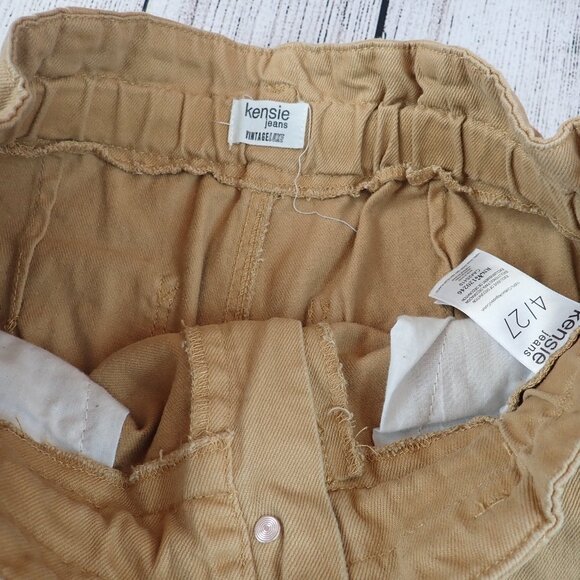 Kensie Jeans Womens 4/27 Wide Leg Paperbag Denim Cropped Pants - Picture 4 of 12